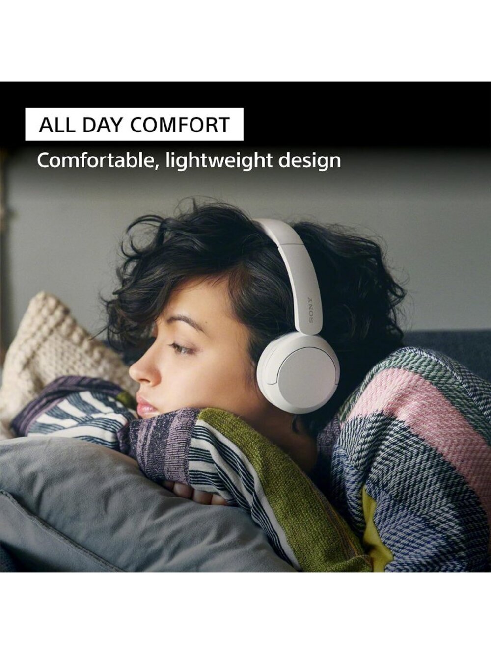 Wireless Blue WH-CH520 Microphone 50 Hours Battery On-Ear Bluetooth Headphones - Picture 3 of 6